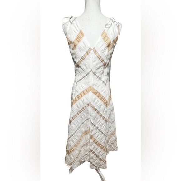 Pearl by Lela Rose textured chevron print midi dress medium - Picture 5 of 8